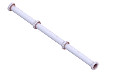 Heavy-duty metal pipe segment with bolted flanges, essential component for industrial fluid transportation and engineering infrastructure,game asset, isometric view