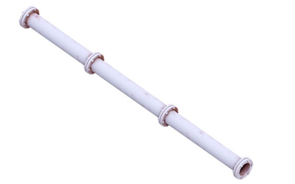 Heavy-duty metal pipe segment with bolted flanges, essential component for industrial fluid transportation and engineering infrastructure,game asset, isometric view