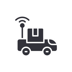 Autonomous Delivery Vehicle Vector Icon Isolated Illustratio