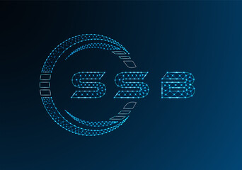 SSB low poly letter logo vector design. SSB lower poly logo design. Low poly logo.