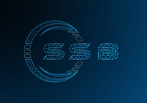 SSB low poly letter logo vector design. SSB lower poly logo design. Low poly logo.