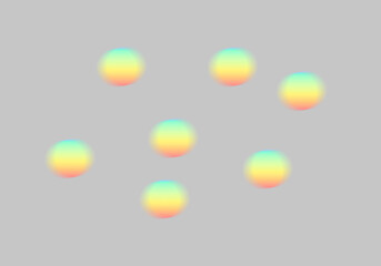 Soft Rainbow Glowing Light Circles on a transparent background