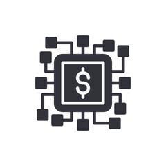 Digital Currency Microchip Technology With Dollar Symbol