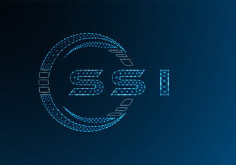 SSI low poly letter logo vector design. SSI lower poly logo design. Low poly logo.
