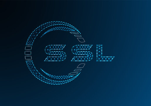 SSL low poly letter logo vector design. SSL lower poly logo design. Low poly logo.