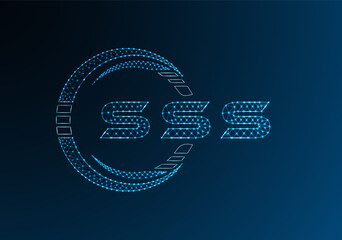 SSS low poly letter logo vector design. SSS lower poly logo design. Low poly logo.