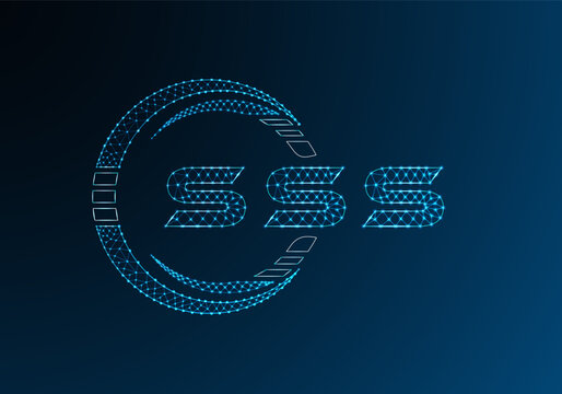 SSS low poly letter logo vector design. SSS lower poly logo design. Low poly logo.