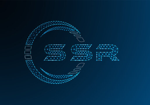 SSR low poly letter logo vector design. SSR lower poly logo design. Low poly logo.