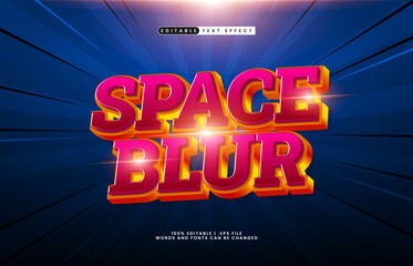 space blur editable cosmic glow text effect for game or poster