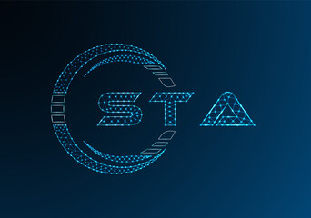 STA low poly letter logo vector design. STA lower poly logo design. Low poly logo.