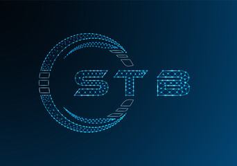 STB low poly letter logo vector design. STB lower poly logo design. Low poly logo.