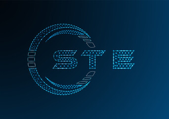 STE low poly letter logo vector design. STE lower poly logo design. Low poly logo.