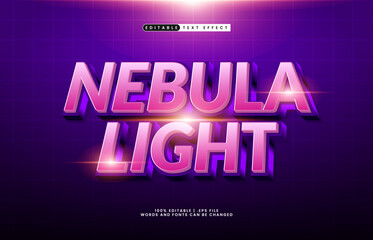 nebula light editable cosmic glow text effect for game or poster
