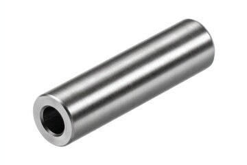 Close-up of a Hollow Metal Cylinder on White Background.