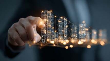 Innovative business strategies urban environment visual representation technology focus digital transformation