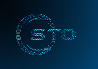 STO low poly letter logo vector design. STO lower poly logo design. Low poly logo.