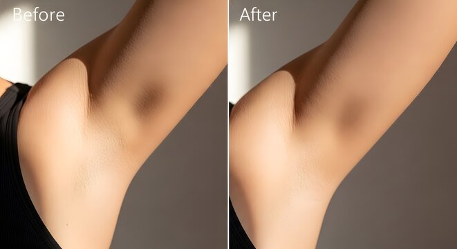 Skincare transformation: before and after underarm treatment for smooth skin