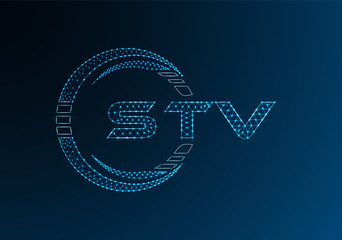 STV low poly letter logo vector design. STV lower poly logo design. Low poly logo.