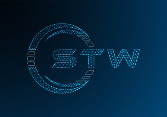 STW low poly letter logo vector design. STW lower poly logo design. Low poly logo.
