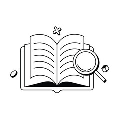 Representing Academic Research And Reading Habit — Vector Icons
