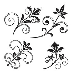 Stylized Floral Scroll Designs

