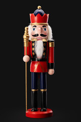 Nutcracker King Toy Soldier Figure With Crown, Staff, and Festive Decoration for Christmas Decor