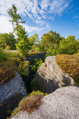 Fototapeta premium Rock City Park Olean New York, Giant Rock Formations and Scenic Overlook