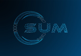 SUM low poly letter logo vector design. SUM lower poly logo design. Low poly logo.