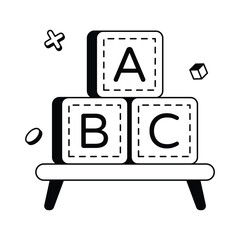 Representing Basic Language Education For Children — Vector Icons
