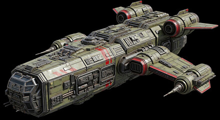 Detailed spaceship model with intricate design and realistic textures