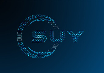 SUZ low poly letter logo vector design. SUZ lower poly logo design. Low poly logo.