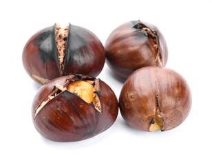 Roasted Chestnuts - A Delicious and Nutritious Treat on White.