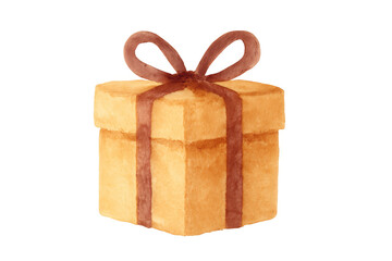 Gift box illustrating a celebration, presenting joy, happiness, and surprise with charming watercolor texture