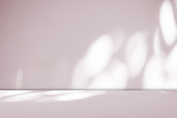 Pink background studio room abstract shadow overlay on wall floor, light gradient window loft minimal for presentation product cosmetic, podium card promotion, pastel pattern beige backdrop
