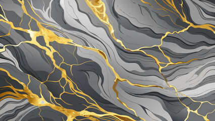 Obraz premium Elegant Grey Marble with Golden Veins for Stunning Abstract Stone Texture in Luxury Interiors 