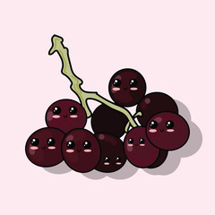 vector illustration of grape cluster