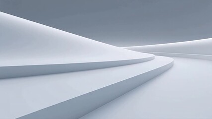 Abstract white curved architectural forms