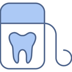 Dental Floss Blue Icon