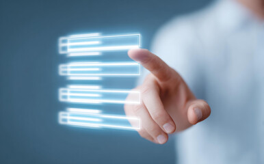 Professional businessman engaged in hr workforce management. data driven planning represents futuristic approach for hr strategy and focused human resource analysis