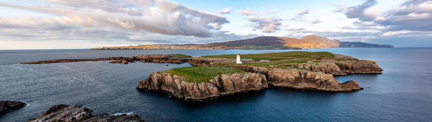 Aerial view of Rathlin O'Birne island in County Donegal, Irleand