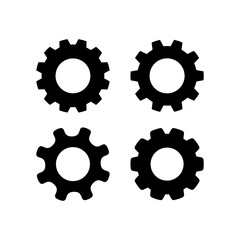 Gear wheel icons set isolated on white background