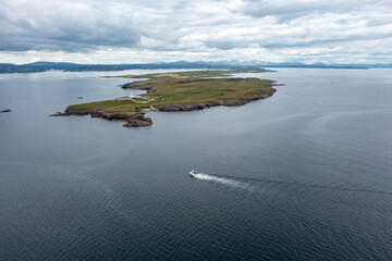 Aerial View of St John's Point Lighthouse in County Donegal, Ireland