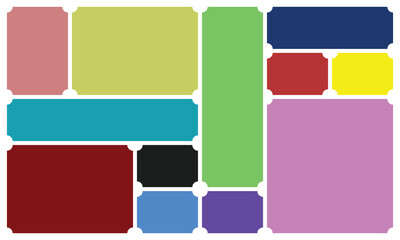 Colorful abstract rectangles and squares with rounded corners creative design elements illustration