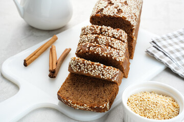 Roti Gambang or Ganjel Rel, Indonesian traditional snack with sesame seeds, flavoured with cinnamon and palm sugar.