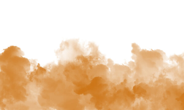 A warm brown cloud of smoke or vapor isolated on transparent background, creating a cozy and inviting atmosphere with its earthy and natural texture