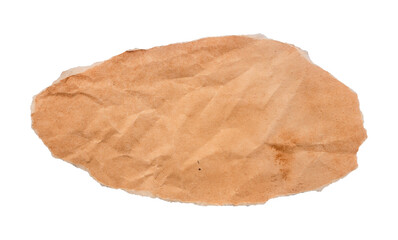 brown torn old paper isolated on white