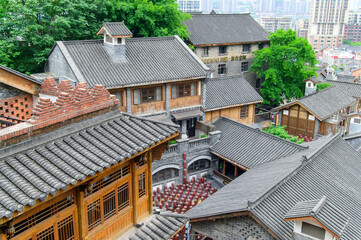 中国の重慶にある十八梯のとても美しい古い街並み風景A very beautiful view of the old townscape in Chongqing, China