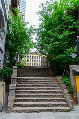 中国の重慶にある十八梯のとても美しい古い街並み風景A very beautiful view of the old townscape in Chongqing, China
