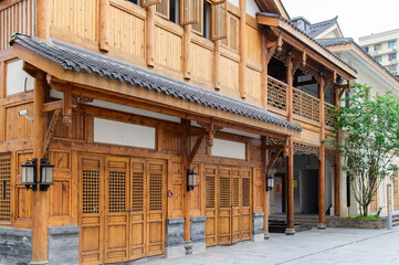 中国の重慶にある十八梯のとても美しい古い街並み風景A very beautiful view of the old townscape in Chongqing, China