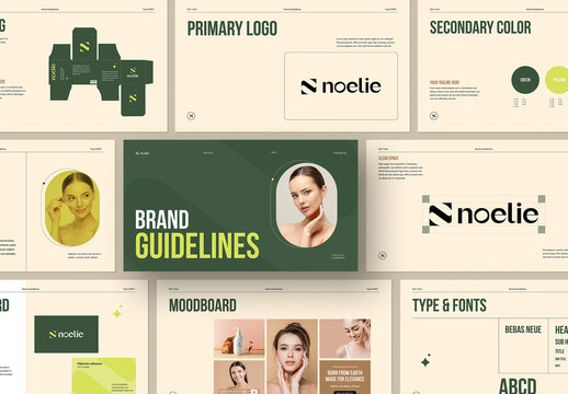 Modern Skincare and Beauty Brand Identity Guidelines Template with Natural Tone